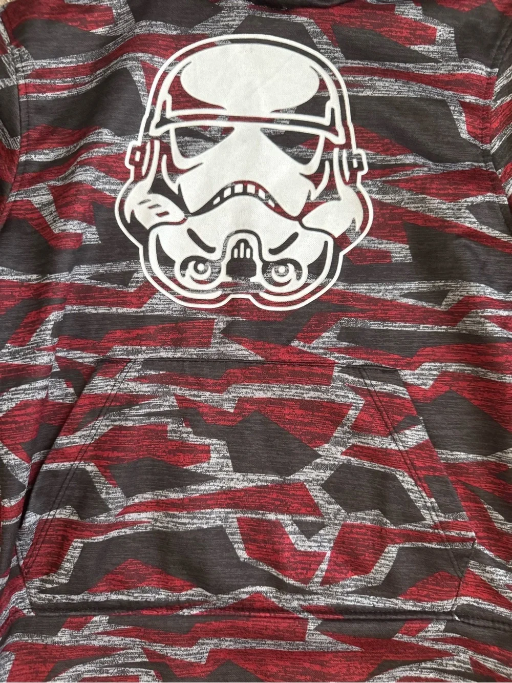 Star Wars Youth Red and Black Camo Stormtrooper Hoodie Medium Size 8